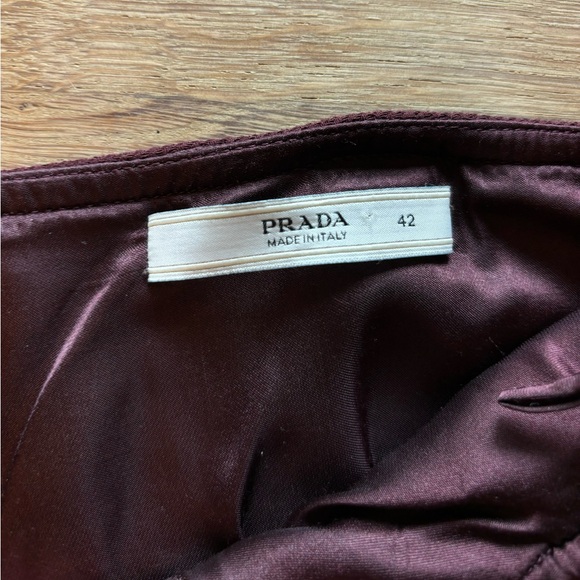 Prada Bordeaux Virgin Wool Skirt —size 42 - Picture 3 of 5